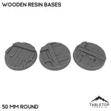 Tabletop Terrain Bases 50 mm / Single Wooden Resin Bases
