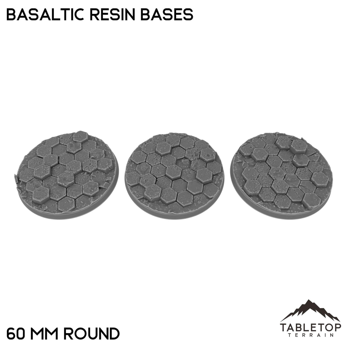 Tabletop Terrain Bases 60 mm / Single Basaltic Resin Bases
