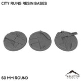 Tabletop Terrain Bases 60 mm / Single City Ruins Resin Bases