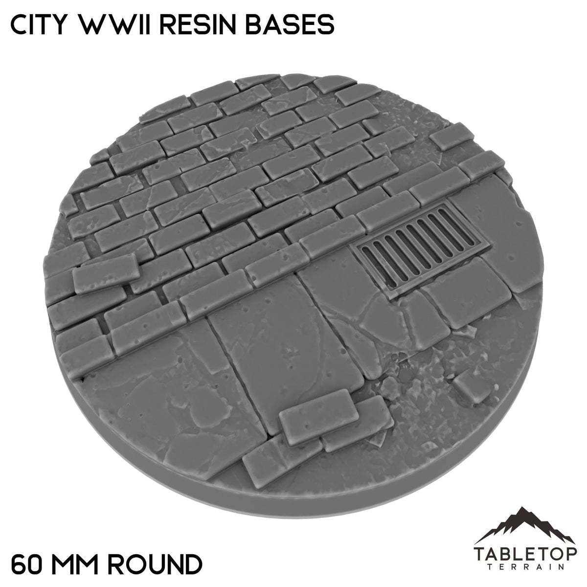 Tabletop Terrain Bases 60 mm / Single City WWII Resin Bases