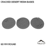 Tabletop Terrain Bases 60 mm / Single Cracked Desert Resin Bases