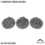 Tabletop Terrain Bases 60 mm / Single Cyberhex Resin Bases