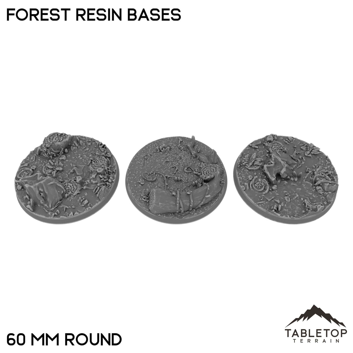 Tabletop Terrain Bases 60 mm / Single Forest Resin Bases