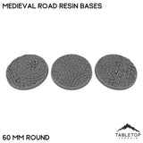 Tabletop Terrain Bases 60 mm / Single Medieval Road Resin Bases