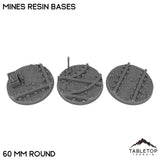 Tabletop Terrain Bases 60 mm / Single Mines Resin Bases