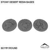 Tabletop Terrain Bases 60 mm / Single Stony Desert Resin Bases