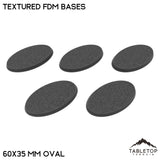 Tabletop Terrain Bases 60×35 mm oval / 5-base sprue Textured FDM Bases