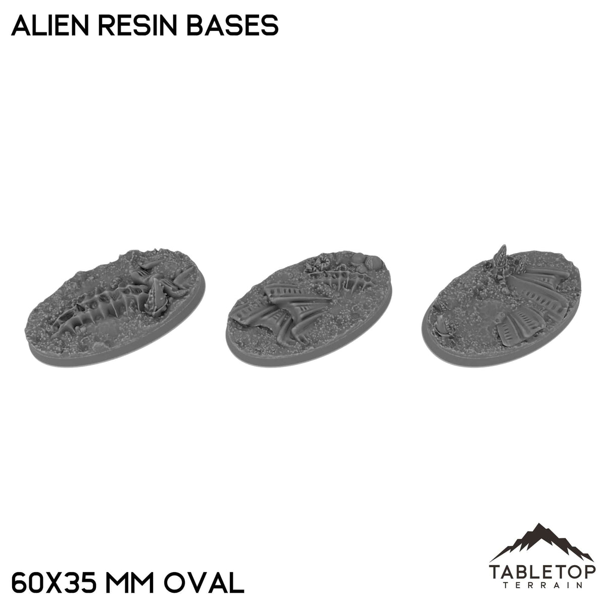 Tabletop Terrain Bases 60×35 mm oval / Single Alien Resin Bases