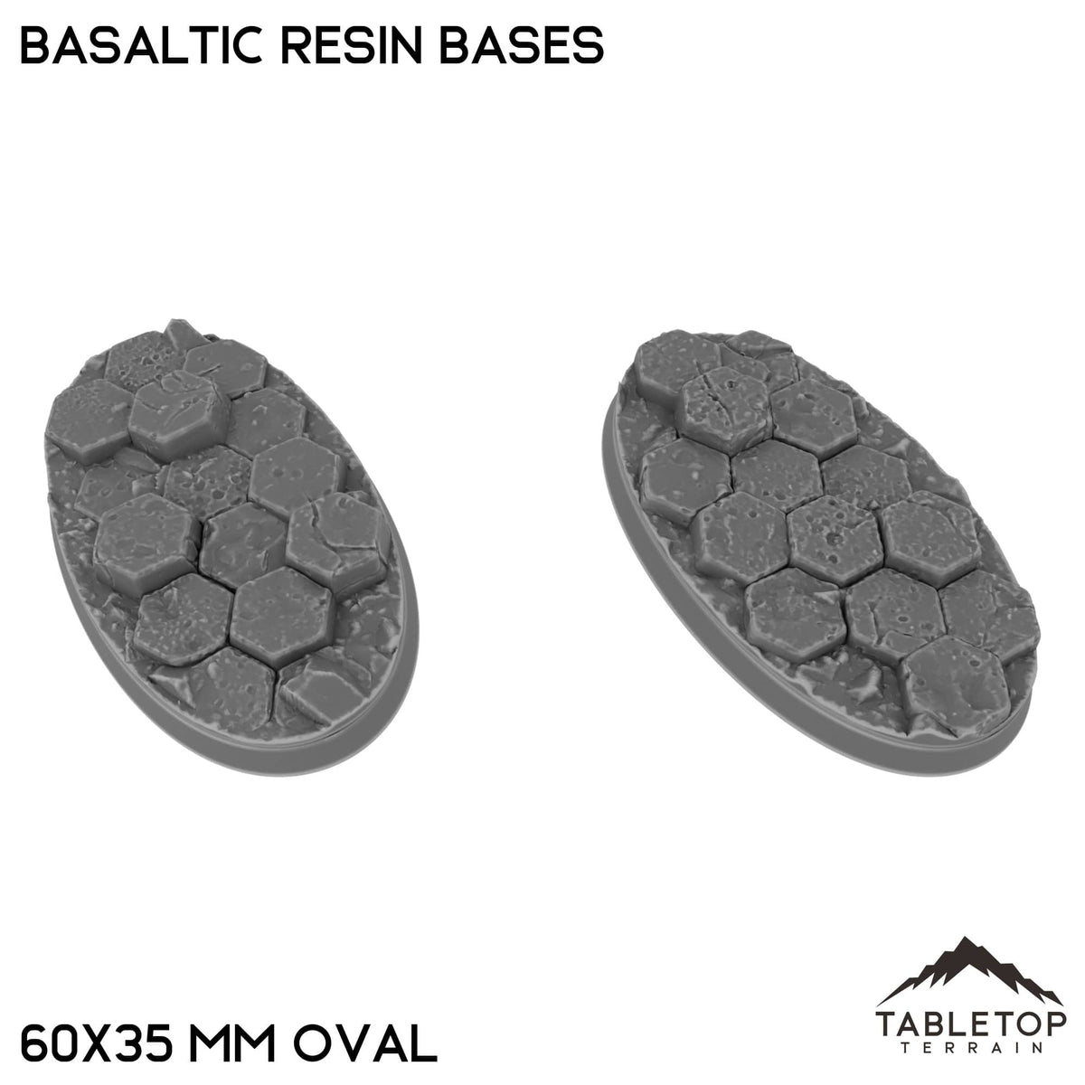 Tabletop Terrain Bases 60×35 mm oval / Single Basaltic Resin Bases