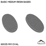 Tabletop Terrain Bases 60×35 mm oval / Single Basic Medium Resin Bases