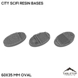 Tabletop Terrain Bases 60×35 mm oval / Single City SciFi Resin Bases