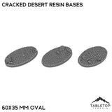 Tabletop Terrain Bases 60×35 mm oval / Single Cracked Desert Resin Bases
