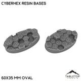 Tabletop Terrain Bases 60×35 mm oval / Single Cyberhex Resin Bases