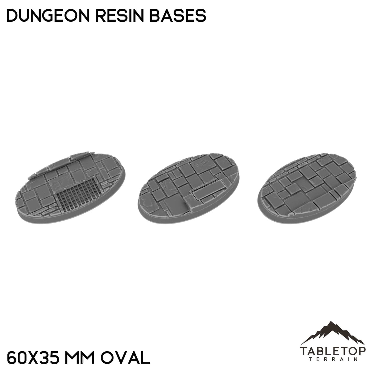 Tabletop Terrain Bases 60×35 mm oval / Single Dungeon Resin Bases