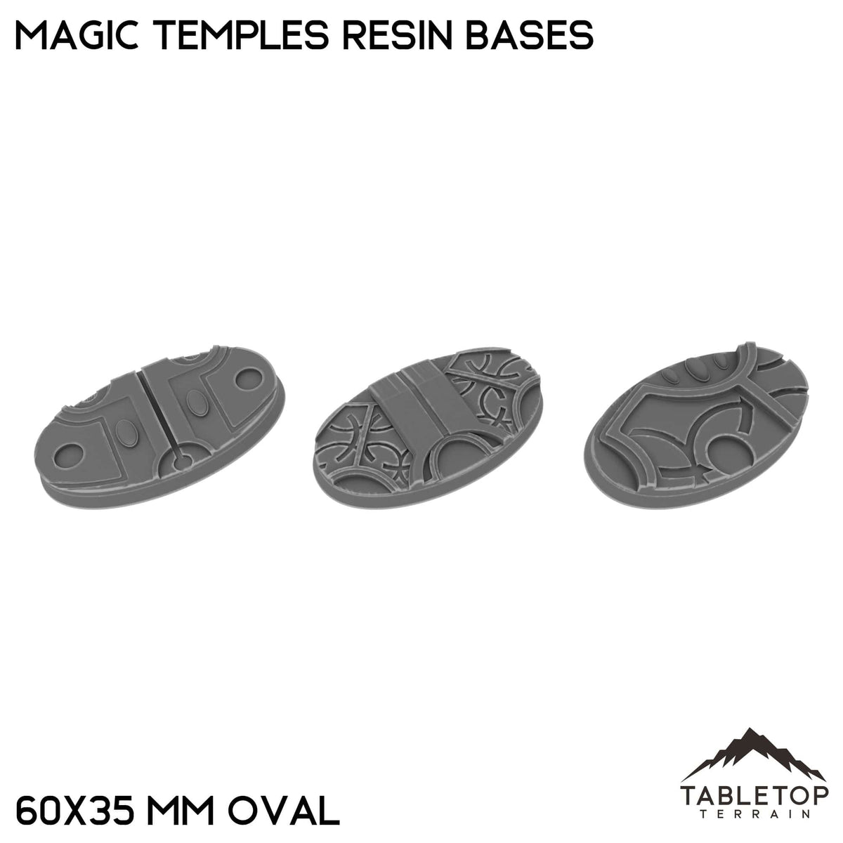 Tabletop Terrain Bases 60×35 mm oval / Single Magic Temples Resin Bases
