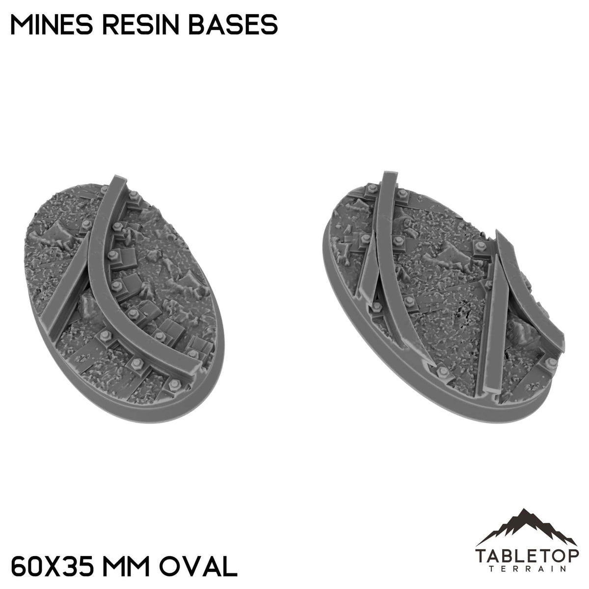 Tabletop Terrain Bases 60×35 mm oval / Single Mines Resin Bases