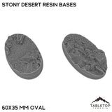 Tabletop Terrain Bases 60×35 mm oval / Single Stony Desert Resin Bases