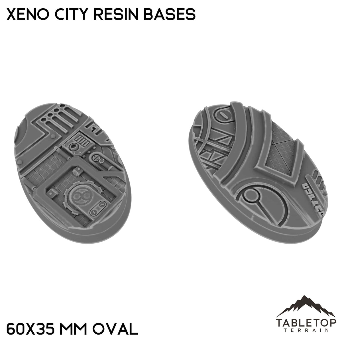 Tabletop Terrain Bases 60×35 mm oval / Single Xeno City Resin Bases