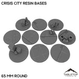 Tabletop Terrain Bases 65 mm / Single Crisis City Resin Bases