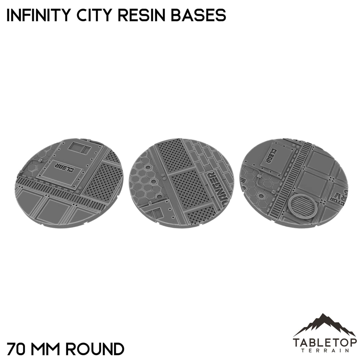 Tabletop Terrain Bases 70 mm / Single Infinity City Resin Bases