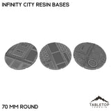 Tabletop Terrain Bases 70 mm / Single Infinity City Resin Bases