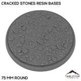 Tabletop Terrain Bases 75 mm / Single Cracked Stones Resin Bases