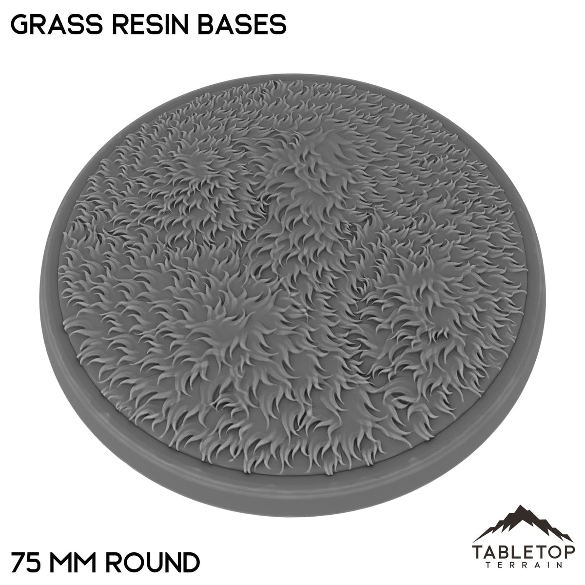 Tabletop Terrain Bases 75 mm / Single Grass Resin Bases