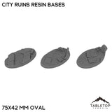 Tabletop Terrain Bases 75×42 mm oval / Single City Ruins Resin Bases
