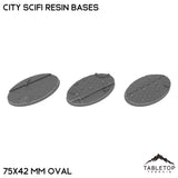 Tabletop Terrain Bases 75×42 mm oval / Single City SciFi Resin Bases