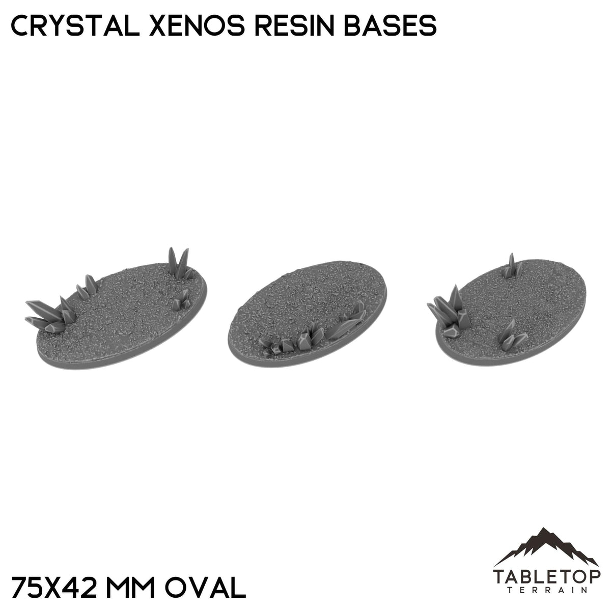 Tabletop Terrain Bases 75×42 mm oval / Single Crystal Xenos Resin Bases