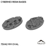 Tabletop Terrain Bases 75×42 mm oval / Single Cyberhex Resin Bases