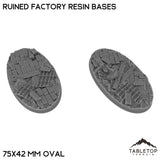 Tabletop Terrain Bases 75×42 mm oval / Single Ruined Factory Resin Bases