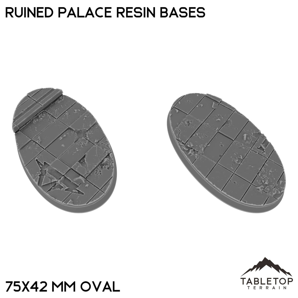 Tabletop Terrain Bases 75×42 mm oval / Single Ruined Palace Resin Bases
