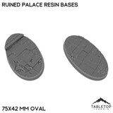 Tabletop Terrain Bases 75×42 mm oval / Single Ruined Palace Resin Bases