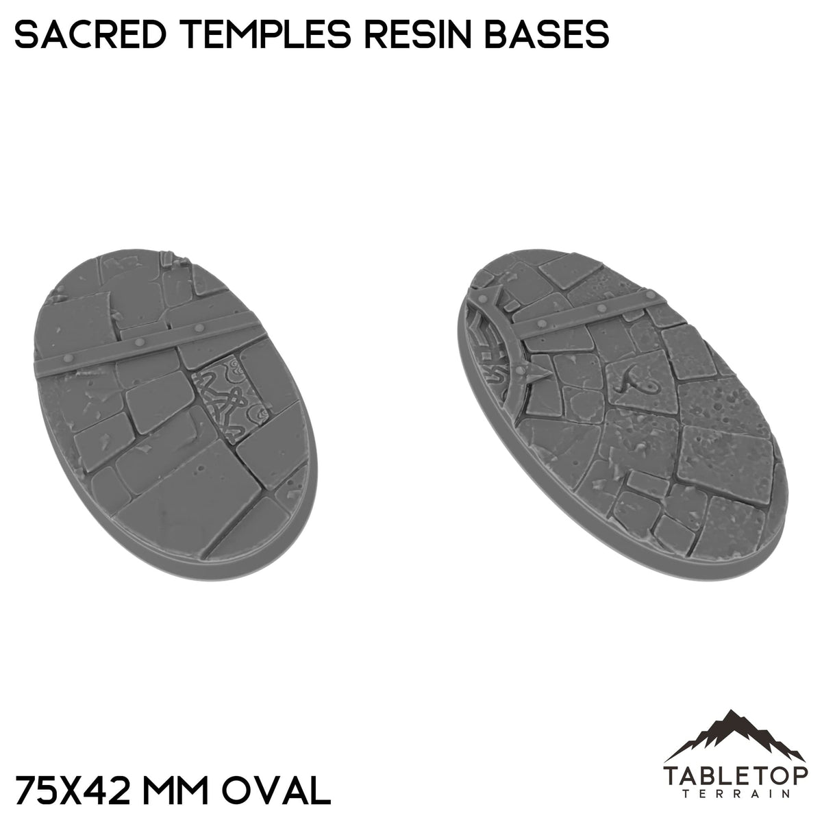 Tabletop Terrain Bases 75×42 mm oval / Single Sacred Temples Resin Bases