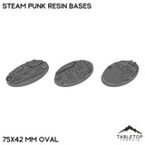 Tabletop Terrain Bases 75×42 mm oval / Single Steam Punk Resin Bases