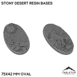 Tabletop Terrain Bases 75×42 mm oval / Single Stony Desert Resin Bases