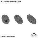 Tabletop Terrain Bases 75×42 mm oval / Single Wooden Resin Bases