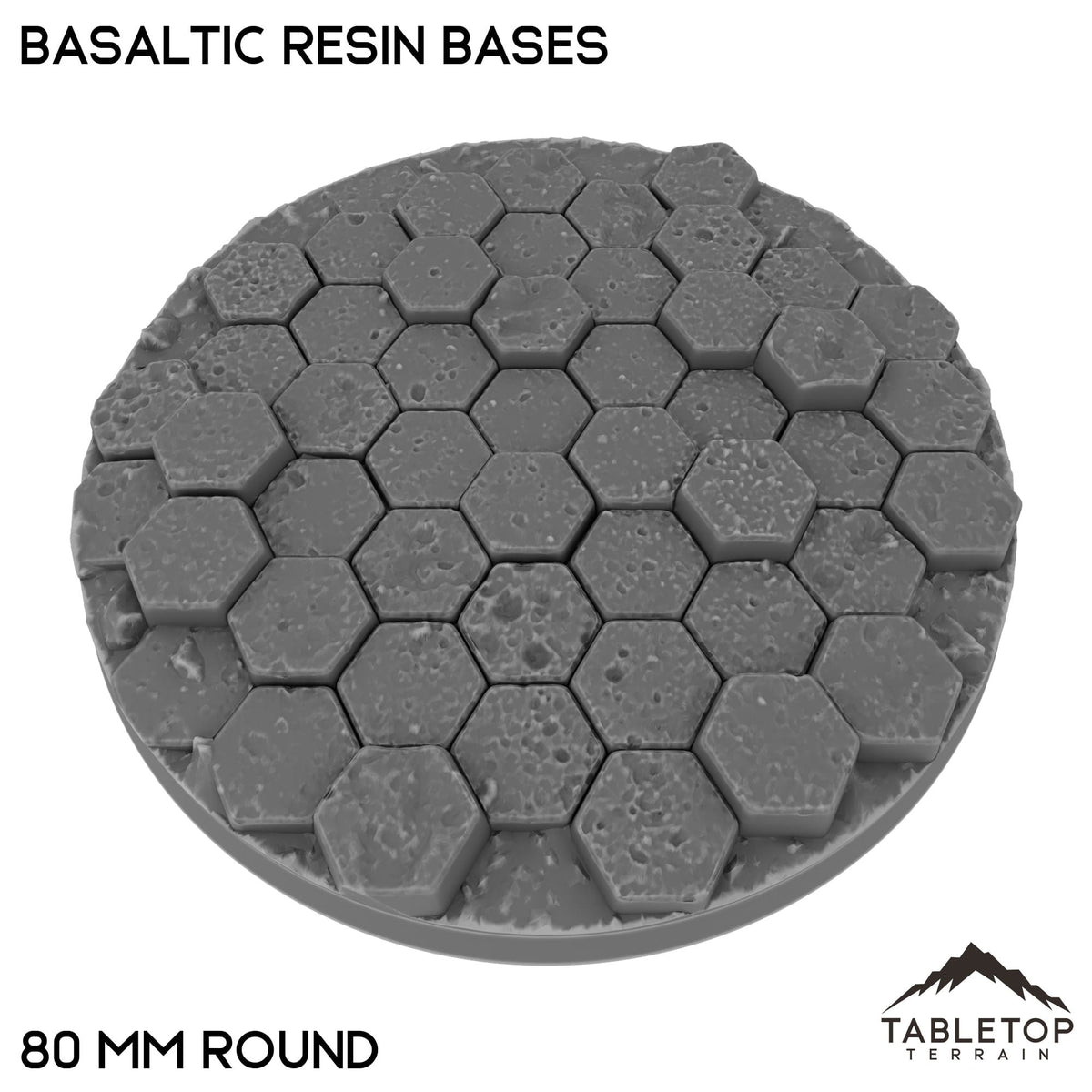 Tabletop Terrain Bases 80 mm / Single Basaltic Resin Bases