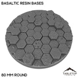 Tabletop Terrain Bases 80 mm / Single Basaltic Resin Bases