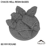 Tabletop Terrain Bases 80 mm / Single Chaos Hell Resin Bases