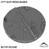 Tabletop Terrain Bases 80 mm / Single City SciFi Resin Bases