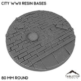 Tabletop Terrain Bases 80 mm / Single City WWII Resin Bases