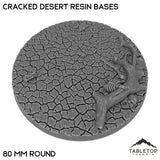 Tabletop Terrain Bases 80 mm / Single Cracked Desert Resin Bases