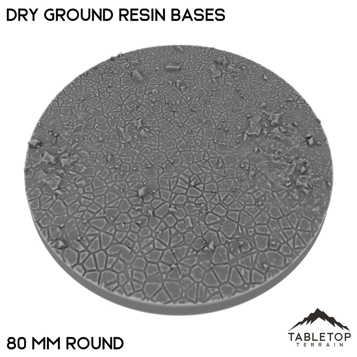 Tabletop Terrain Bases 80 mm / Single Dry Ground Resin Bases