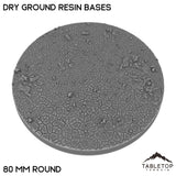 Tabletop Terrain Bases 80 mm / Single Dry Ground Resin Bases
