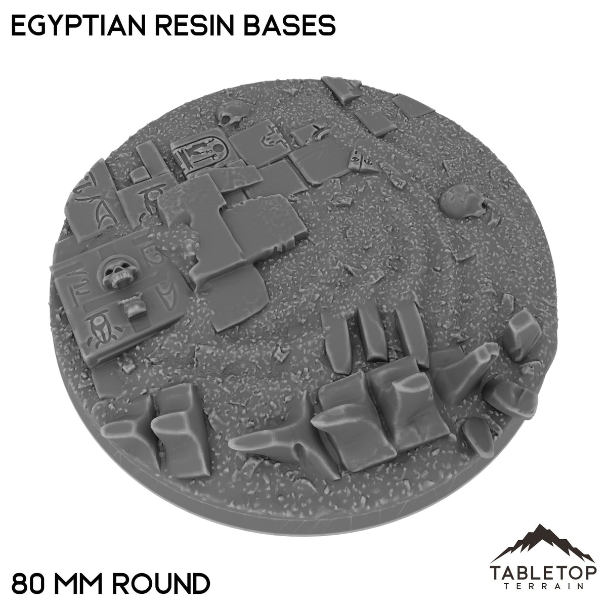 Tabletop Terrain Bases 80 mm / Single Egyptian Resin Bases