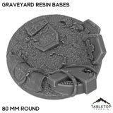Tabletop Terrain Bases 80 mm / Single Graveyard Resin Bases