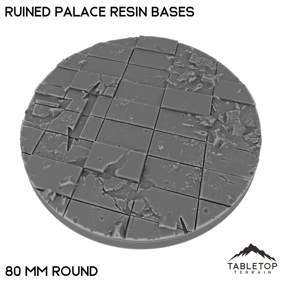 Tabletop Terrain Bases 80 mm / Single Ruined Palace Resin Bases