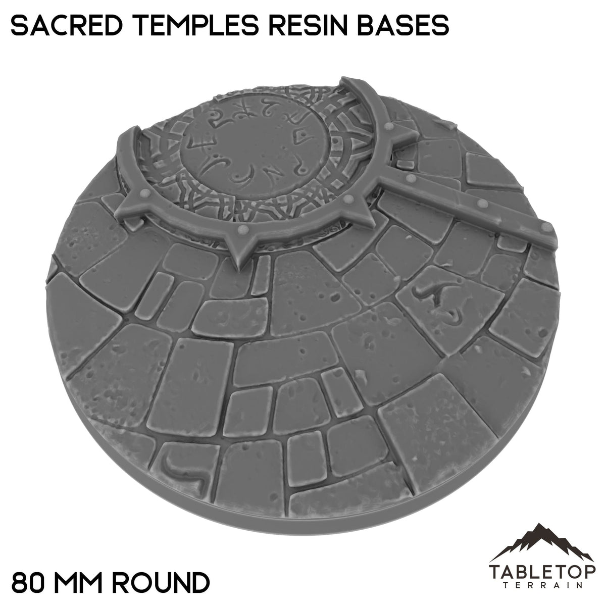 Tabletop Terrain Bases 80 mm / Single Sacred Temples Resin Bases